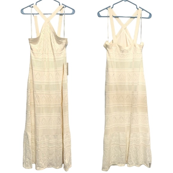 Joie Dresses & Skirts - JOIE Ivory Crochet Knit Sleeveless Halter Midi Dress, NWT, Large